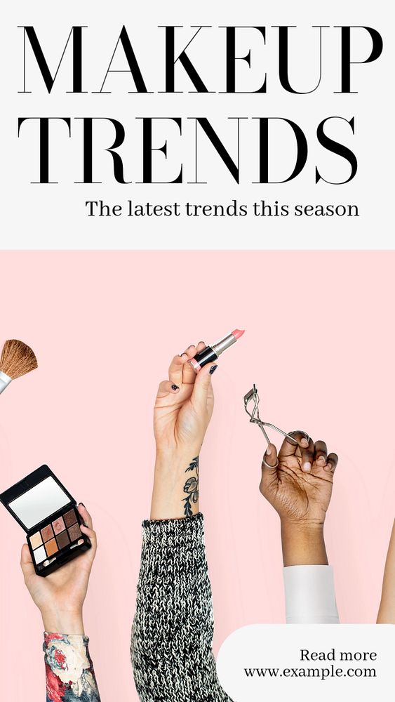 Makeup trends  Instagram story template, editable text