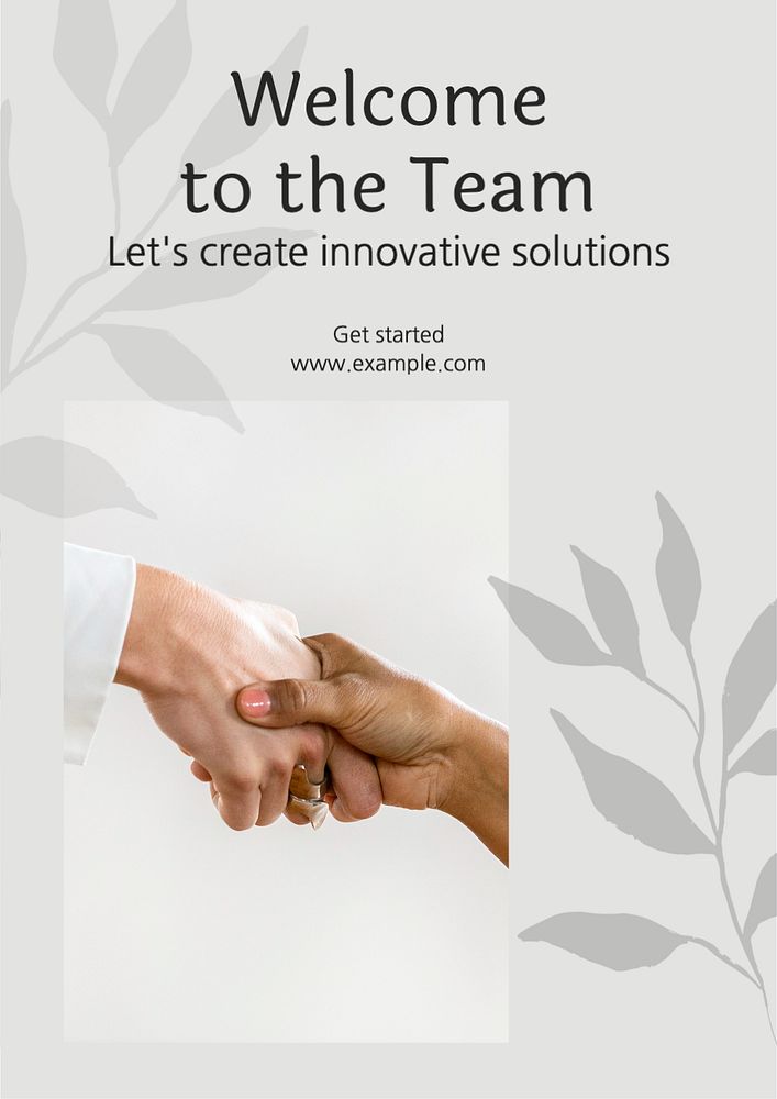 Team welcome  poster template, editable text and design