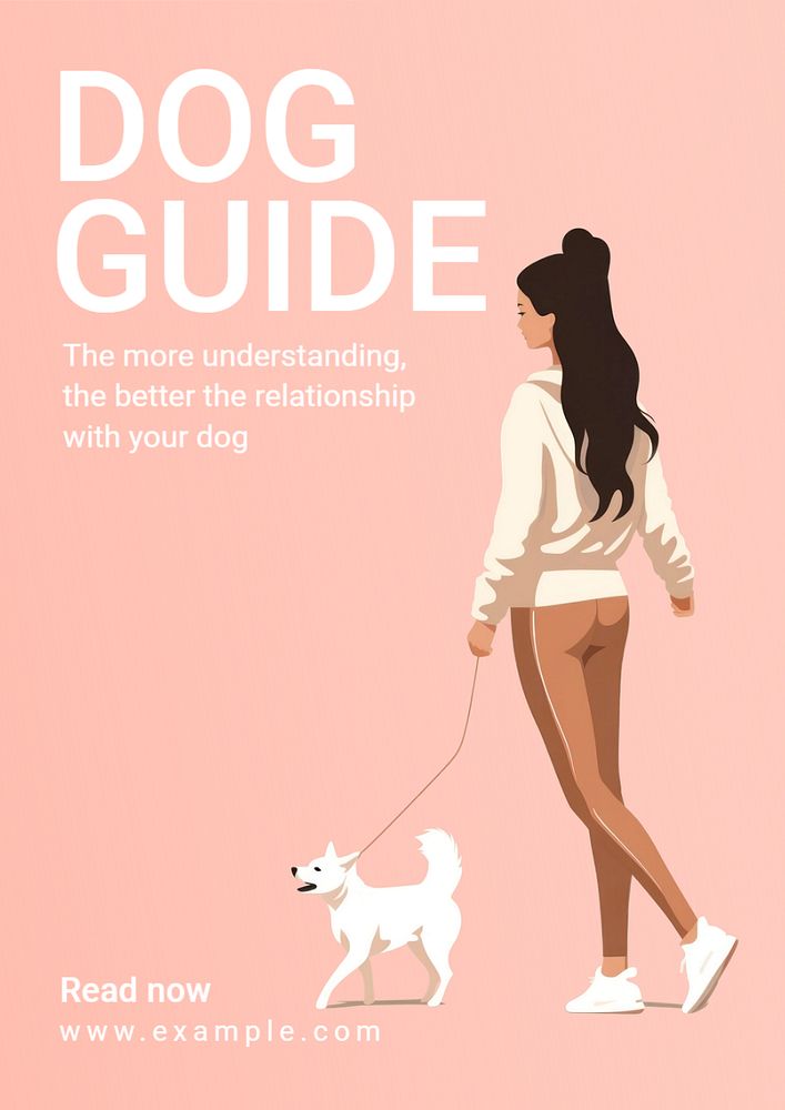 Dog guide poster template, editable text and design