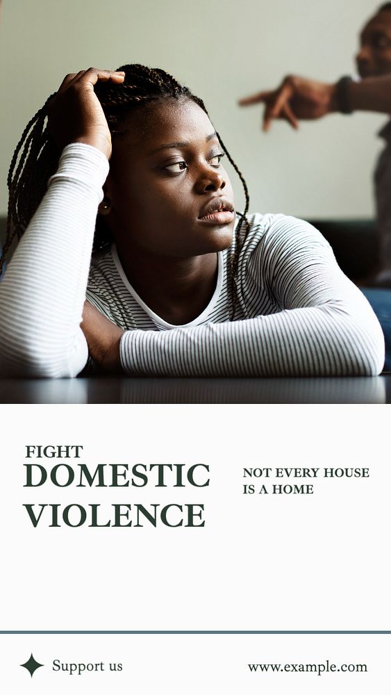 Domestic violence  Instagram story template, editable text