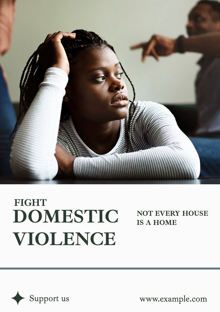 Domestic violence  poster template, editable text and design