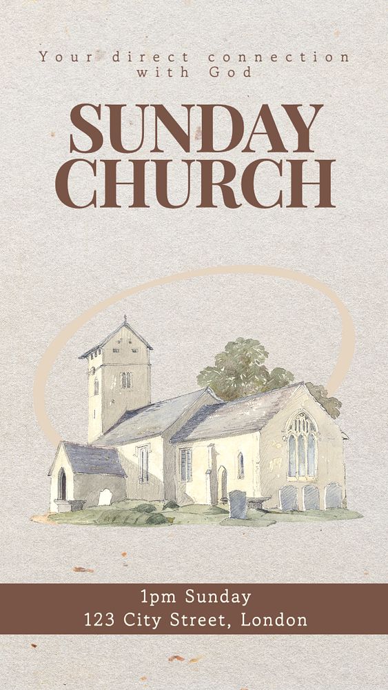 Sunday church Facebook story template, editable design