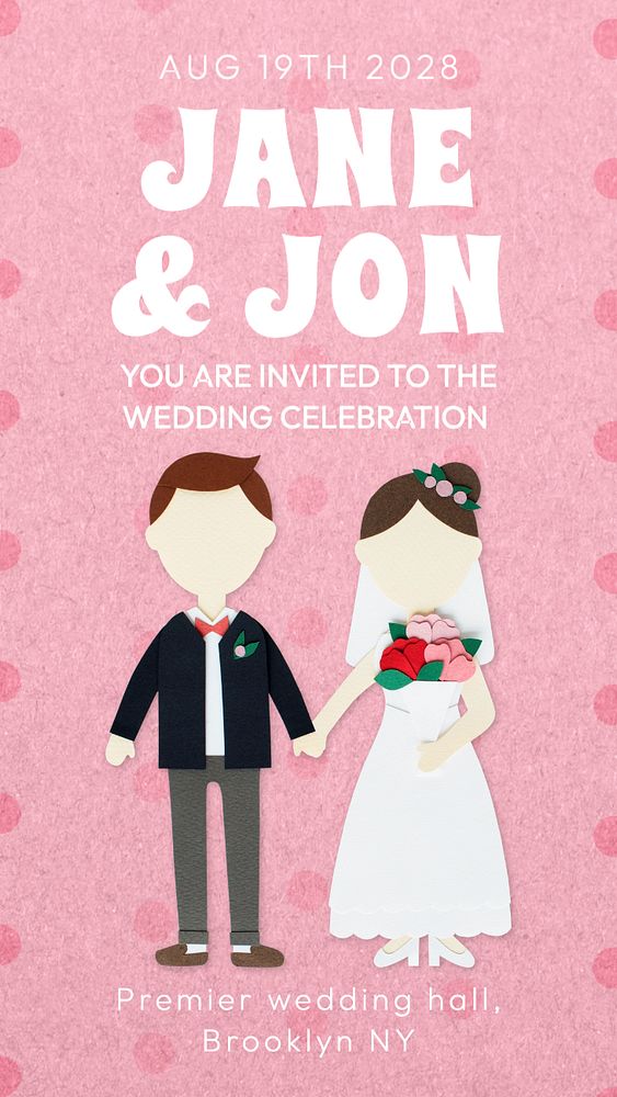 Wedding celebration Facebook story template, editable design