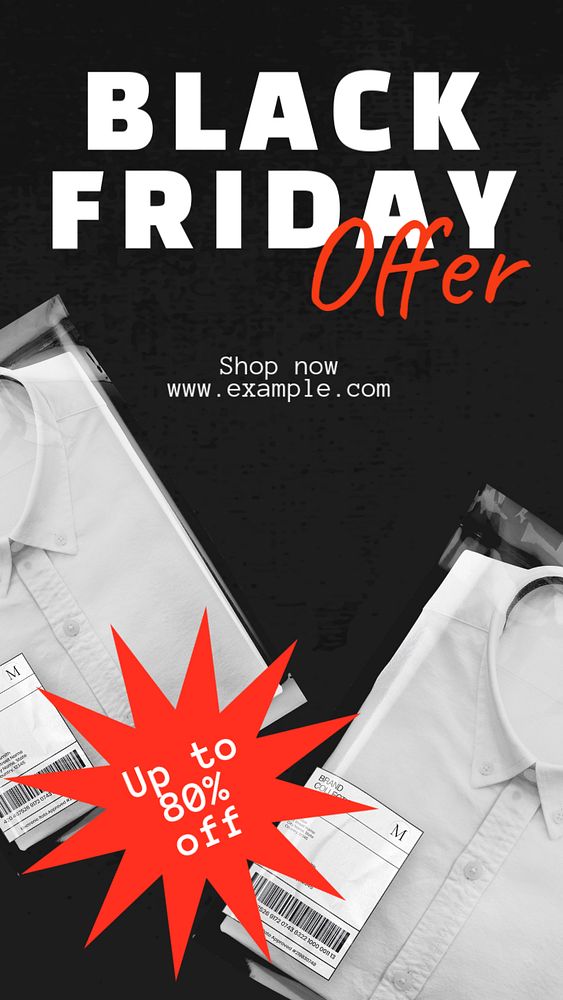 Black Friday offer Facebook story template, editable design