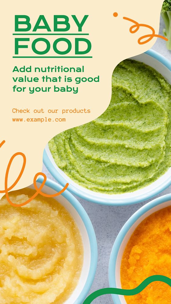 Baby food social story template, editable Instagram design