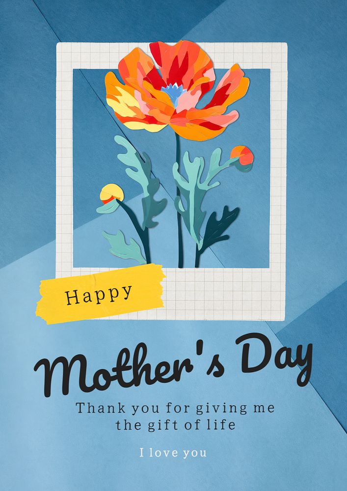 Happy mother's day poster template, editable text and design