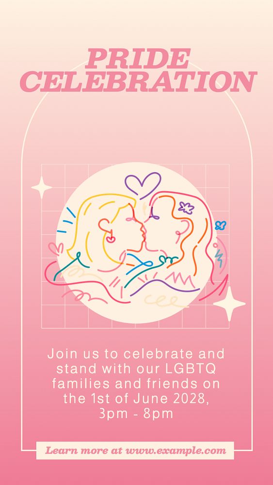 Pride month celebration Facebook story template, editable design