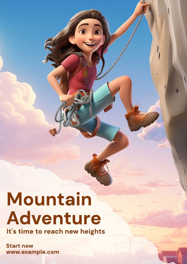 Mountain adventure  poster template, editable text and design