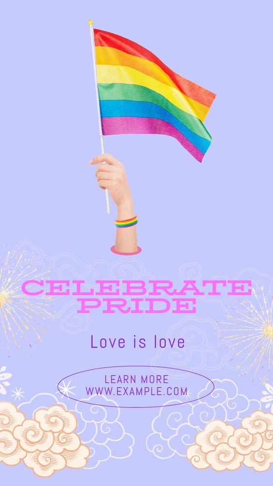 Celebrate pride Facebook story template, editable design