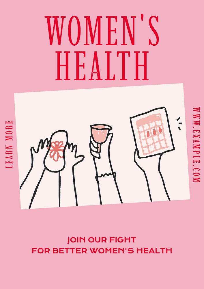 Women's health poster template, editable text and design