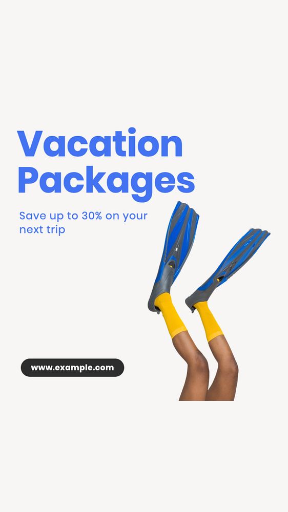 Vacation packages Facebook story template, editable design