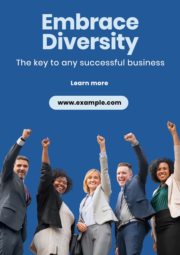 Embrace diversity poster template, editable text and design