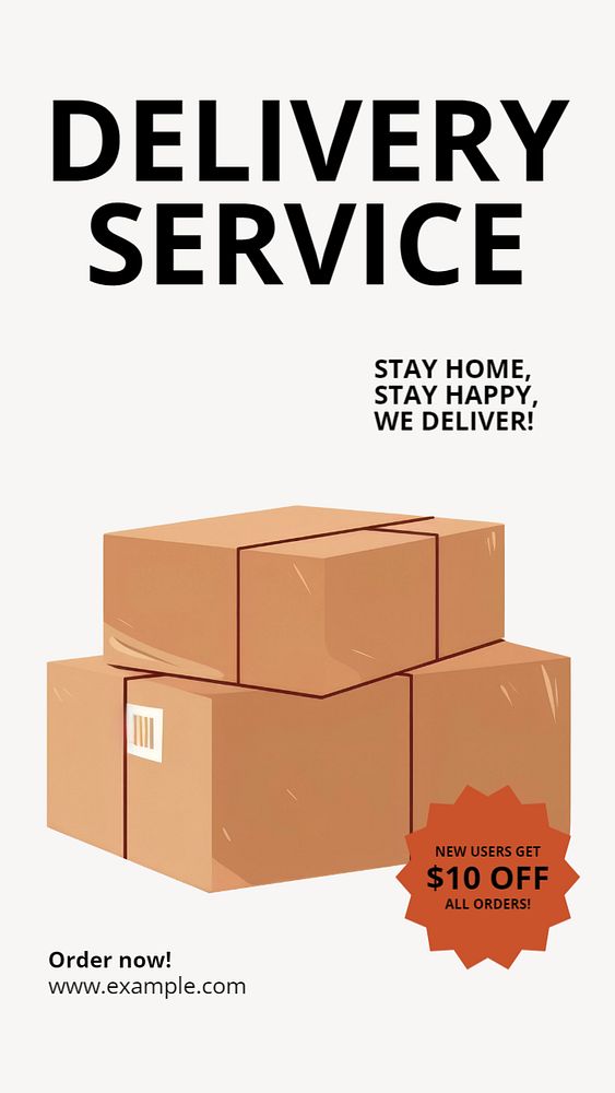 Delivery service Facebook story template, editable design