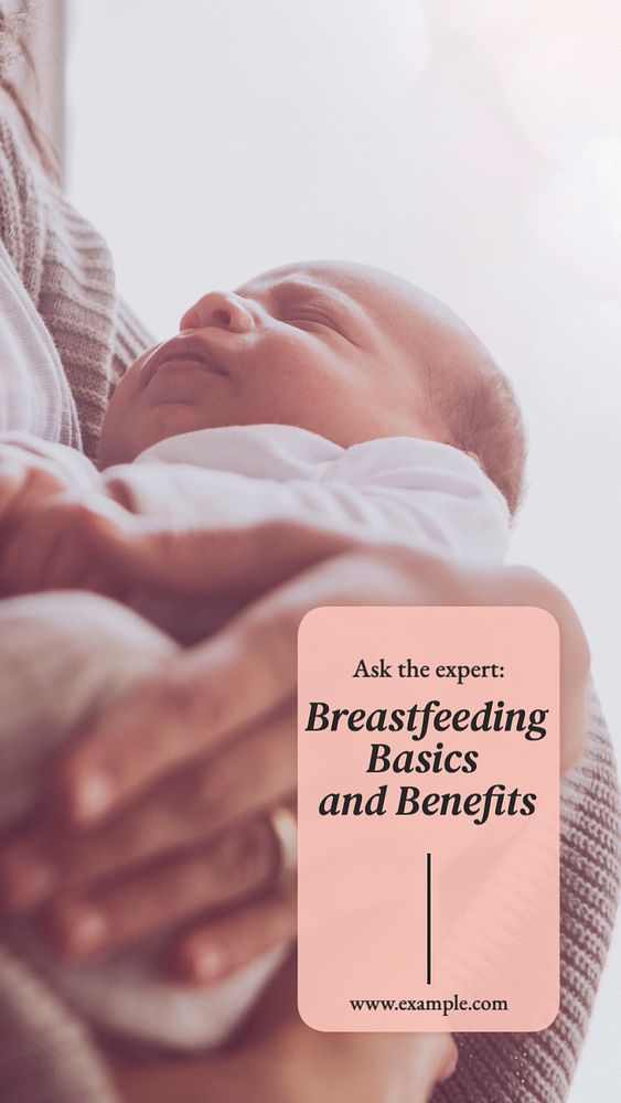 Breastfeeding  Instagram story template, editable text