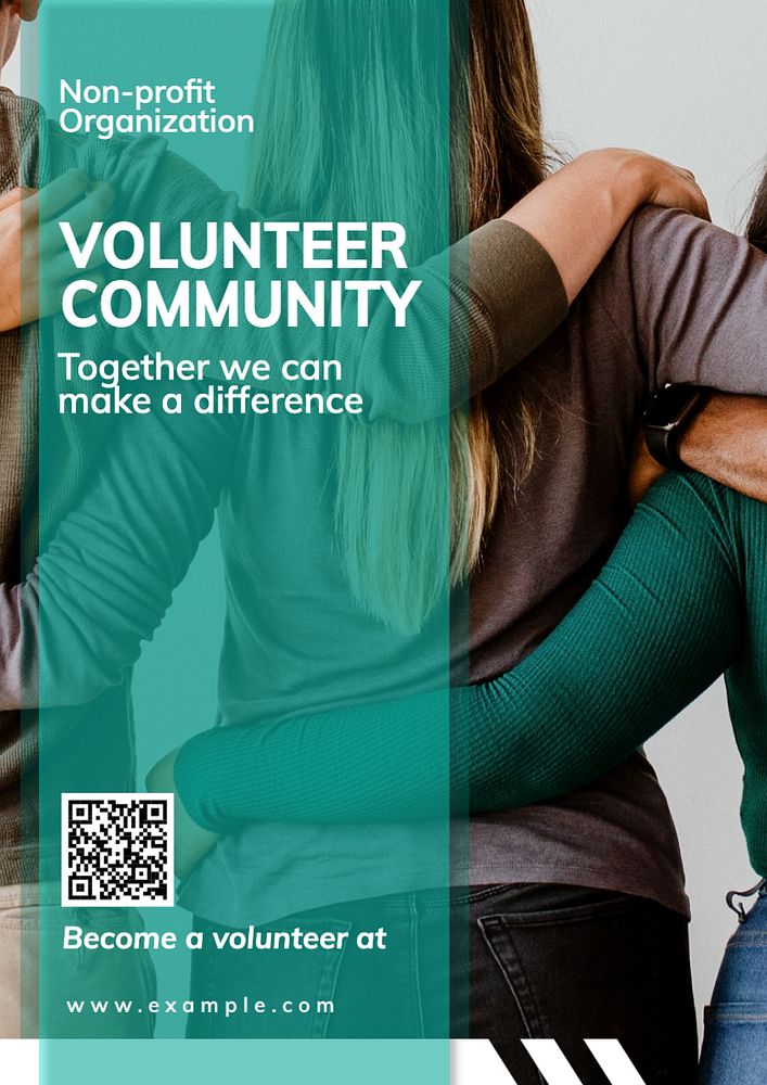 Volunteer community  poster template, editable text and design