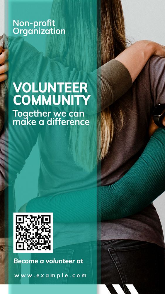 Volunteer community  Instagram story template, editable text