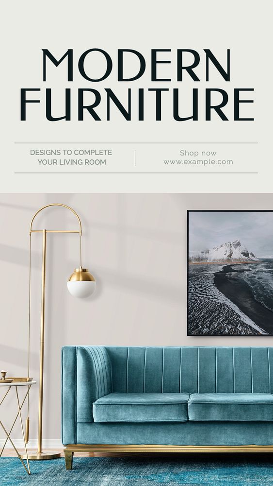 Modern furniture  Instagram story template, editable text