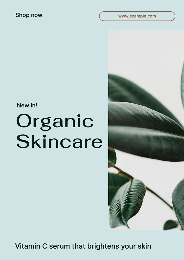 Organic skincare  poster template, editable text and design