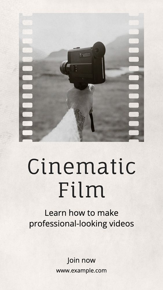 Cinematic Film  Instagram story template, editable text