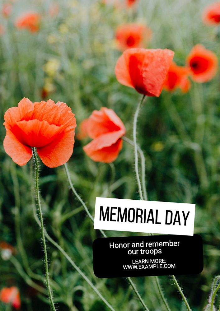 Memorial day  poster template, editable text and design