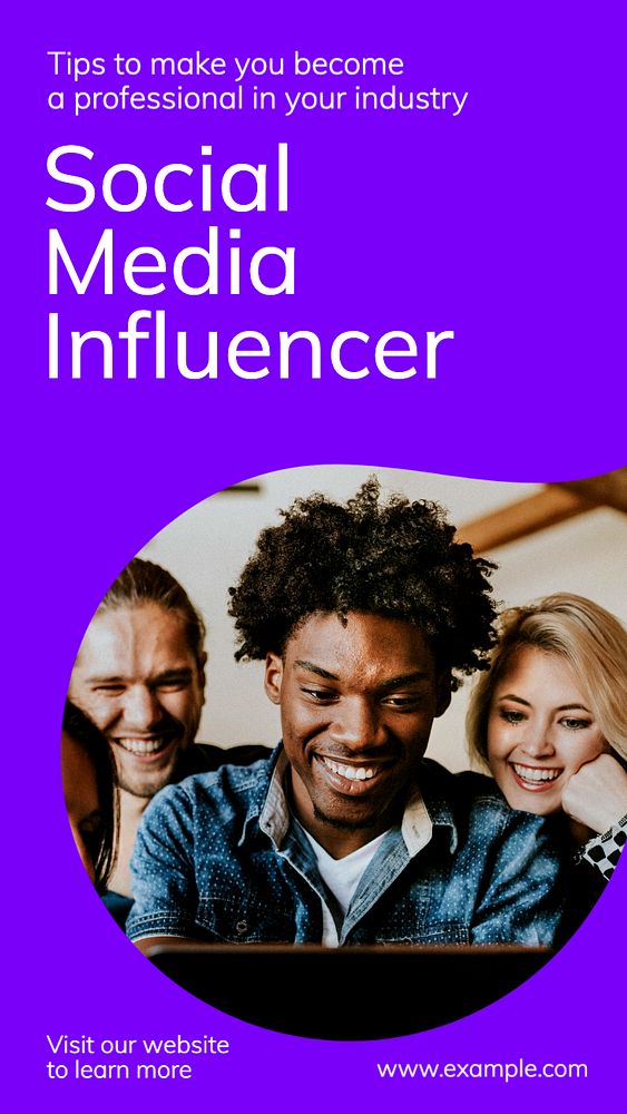 Social media influencer  Instagram story template, editable text