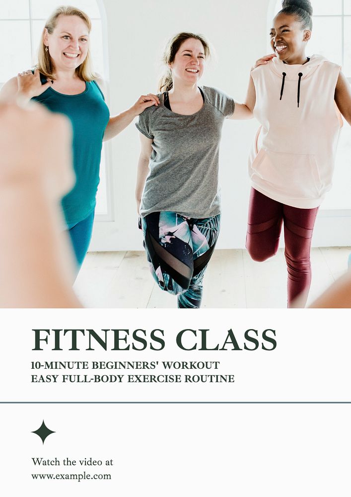 Fitness class  poster template, editable text and design