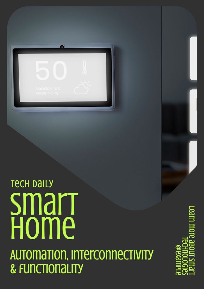 Smart home  poster template, editable text and design