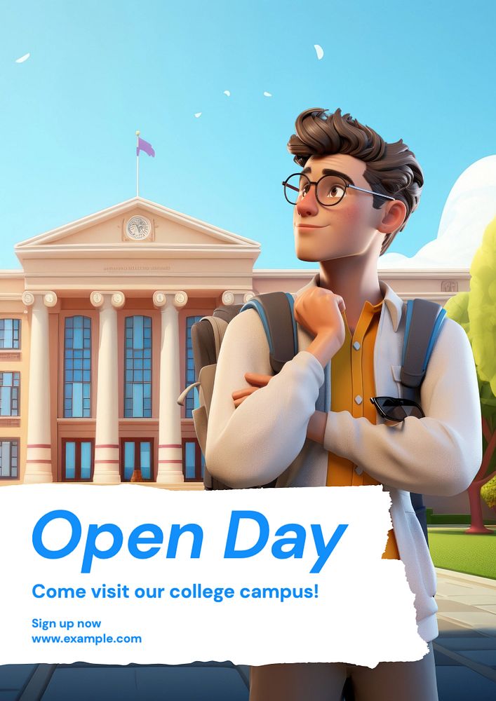 College open day  poster template, editable text and design