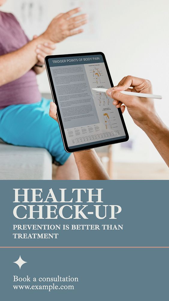 Health check-up  Instagram story template, editable text