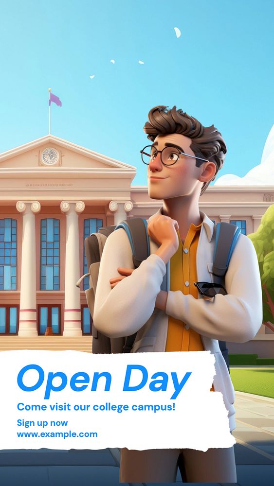 College open day  Instagram story template, editable text