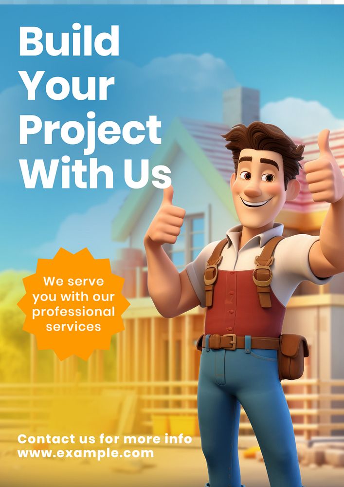 Professional services poster template, editable text and design