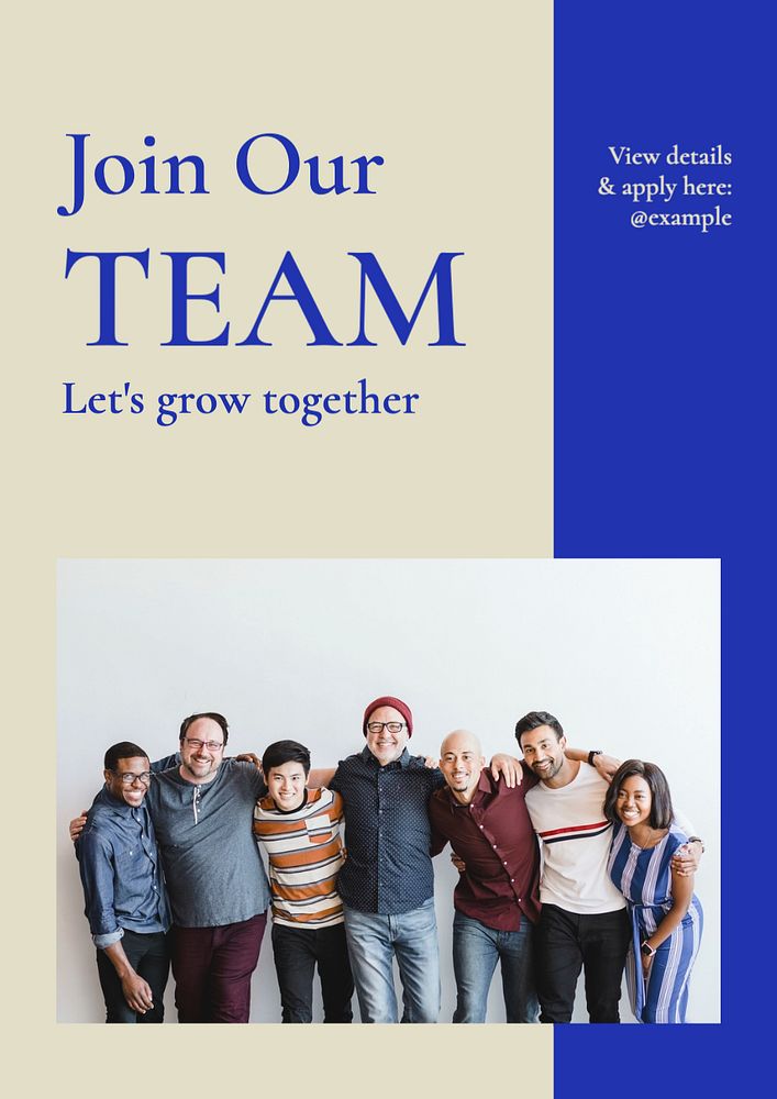 Join our team  poster template, editable text and design