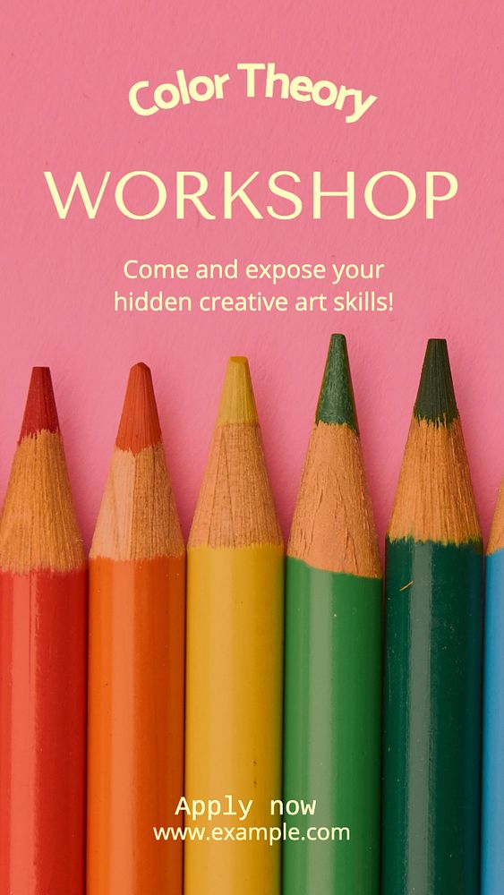 Art workshop Instagram story template, editable text