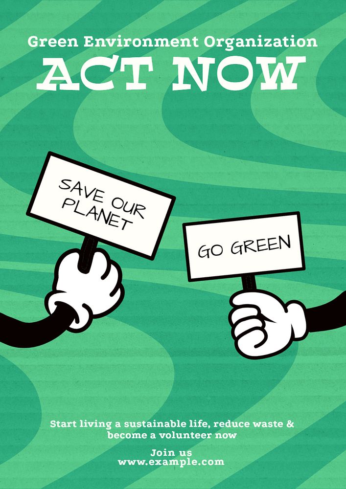 Save earth, environment poster template, editable text and design