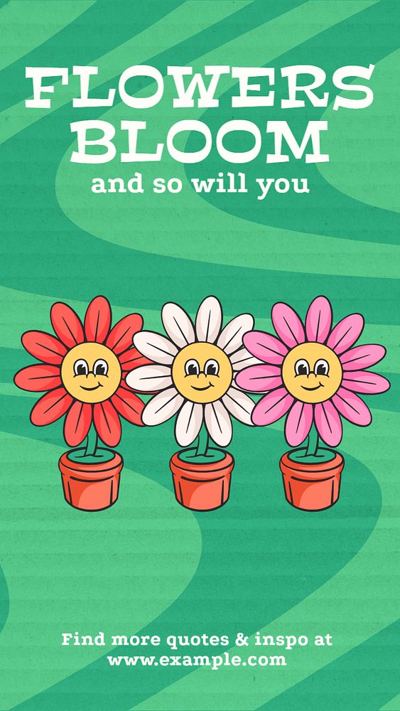 Flowers bloom Facebook story template, editable design