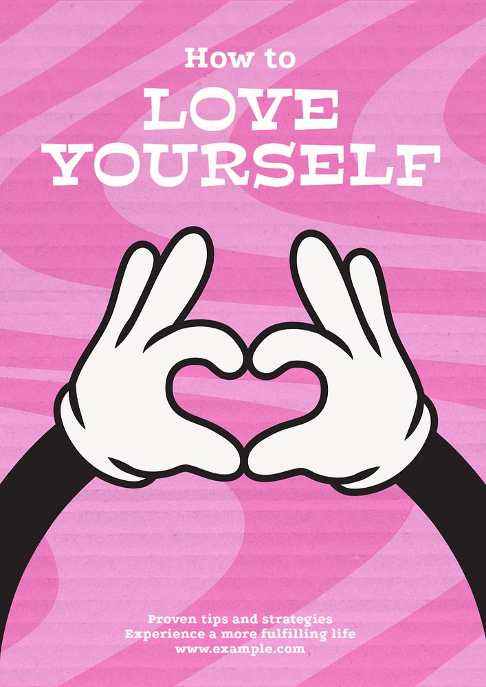 Love yourself poster template, editable text and design