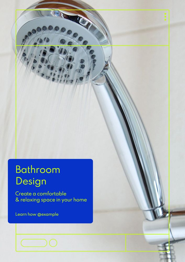 Bathroom design  poster template, editable text and design