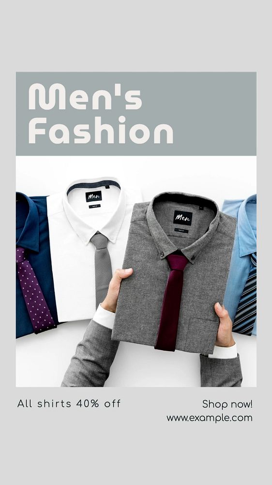 Men's fashion  Instagram story template, editable text