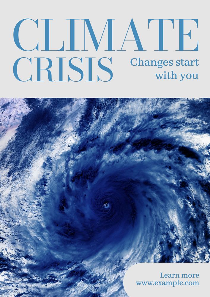 Climate crisis  poster template, editable text and design