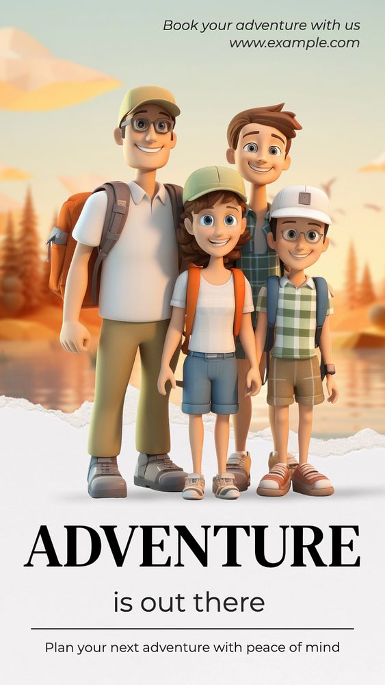 Adventure is out there  Instagram story template, editable text