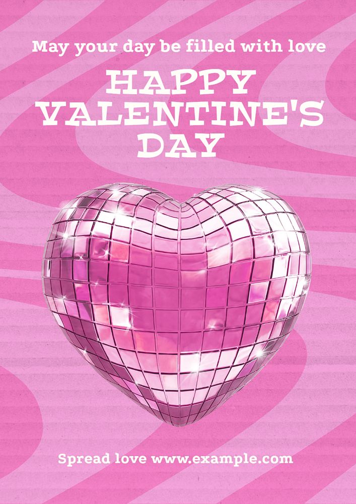 Happy Valentine's Day poster template, editable text and design