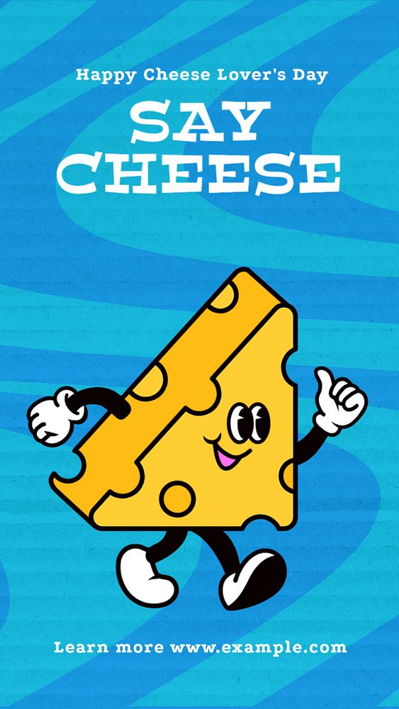 Cheese lover's day Facebook story template, editable design