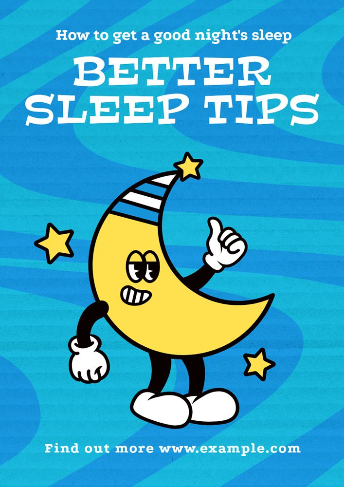 Better sleep tips poster template, editable text and design