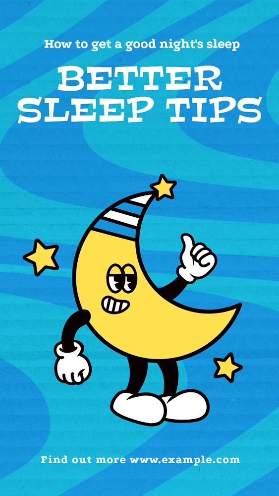 Better sleep tips Facebook story template, editable design