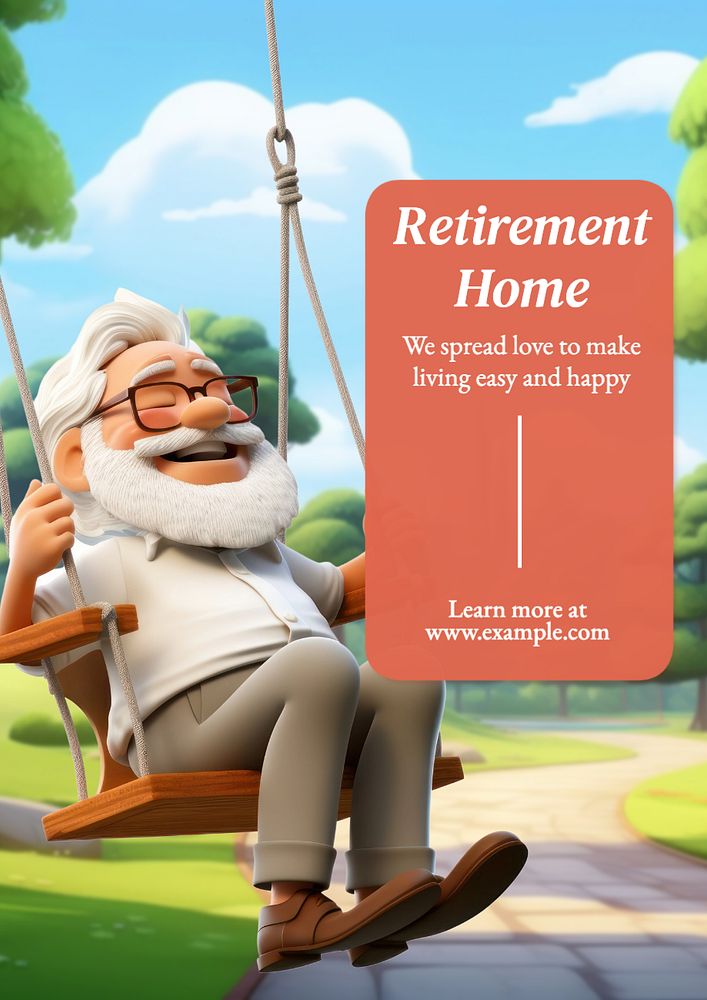 Retirement home  poster template, editable text and design