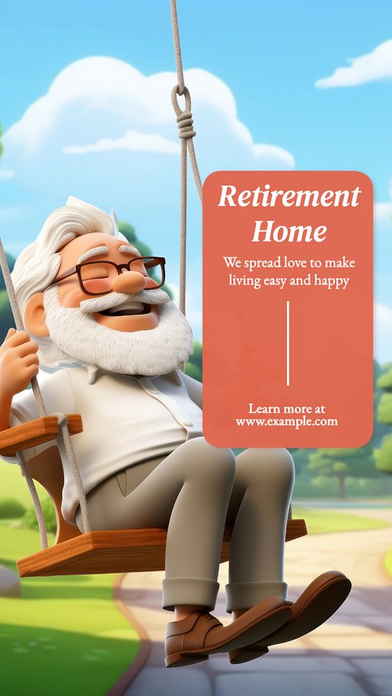 Retirement home  Instagram story template, editable text