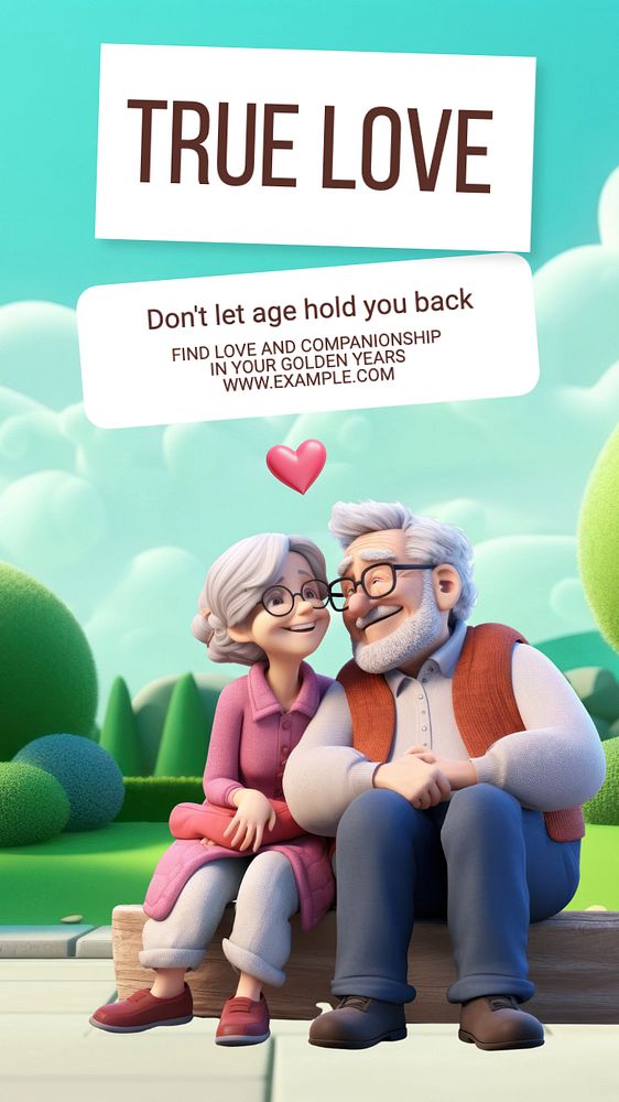 True love  Instagram story template, editable text