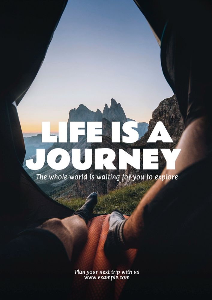 Life journey  poster template, editable text and design