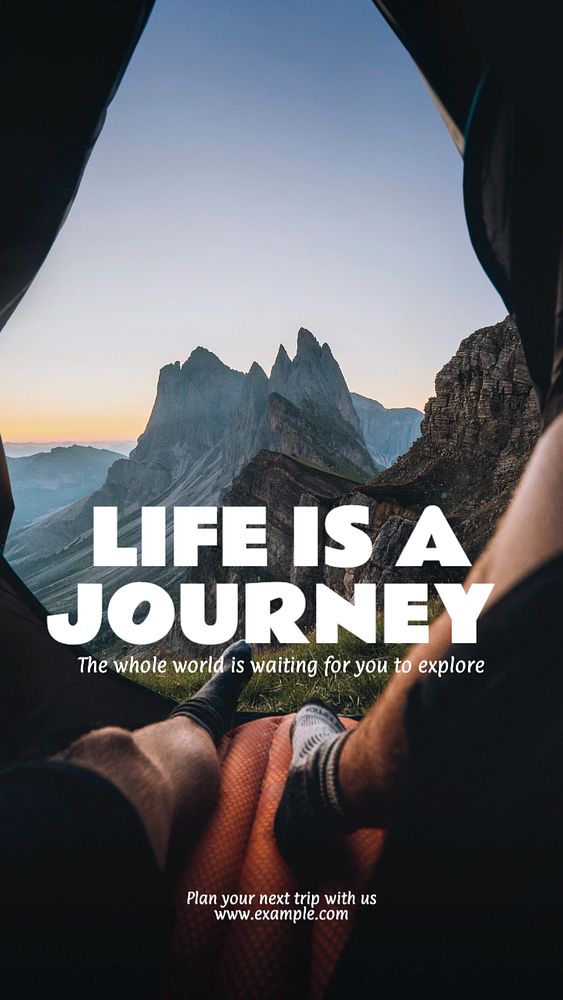 Life journey  Instagram story template, editable text