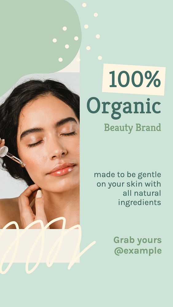 Organic beauty product Instagram story template, editable text